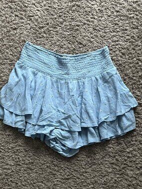 Like New American Eagle Blue Floral Skirt - Size Large